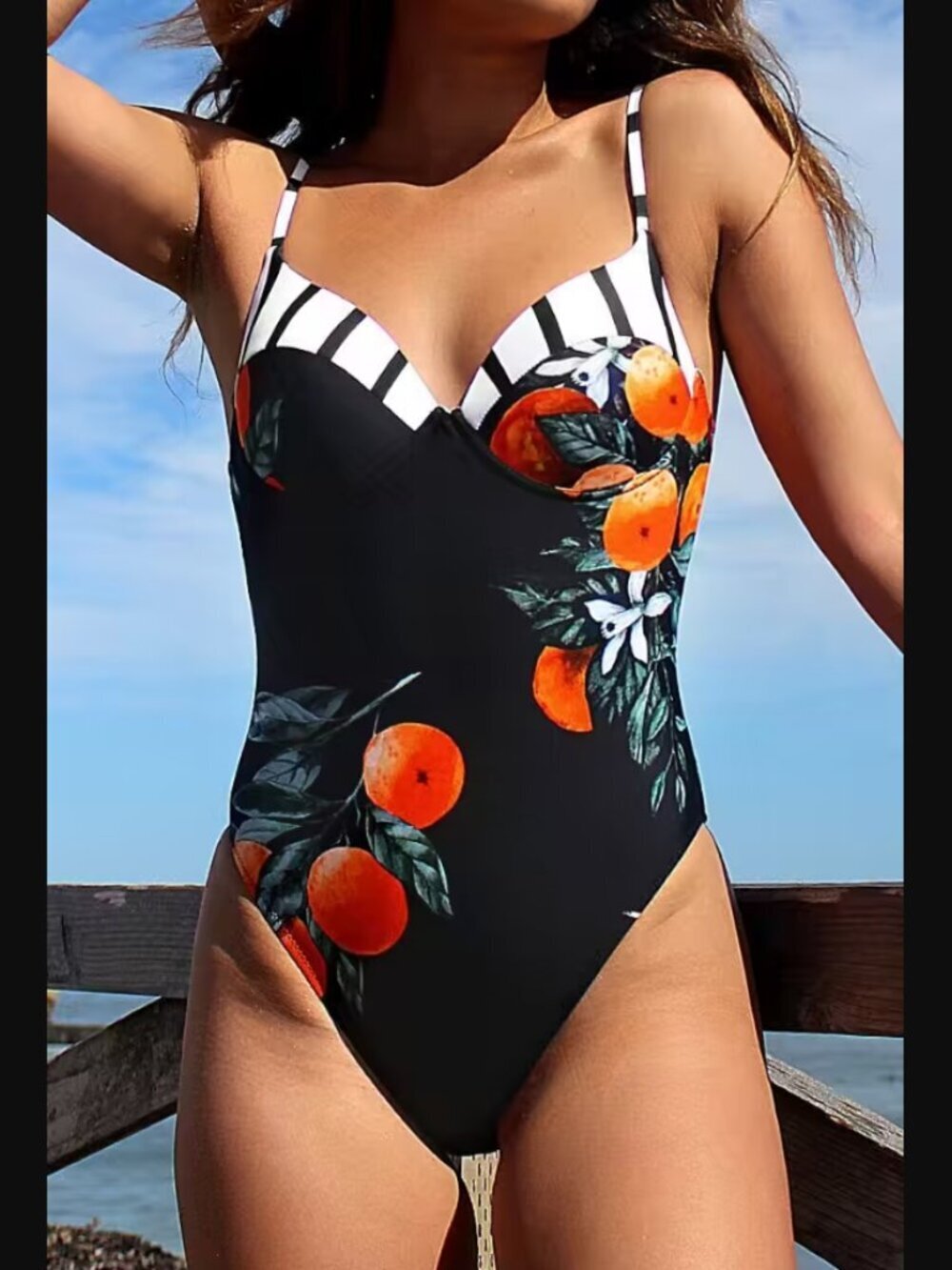 Cupshe NEW Orange Angel Print One-piece Swimsuit Size 4X